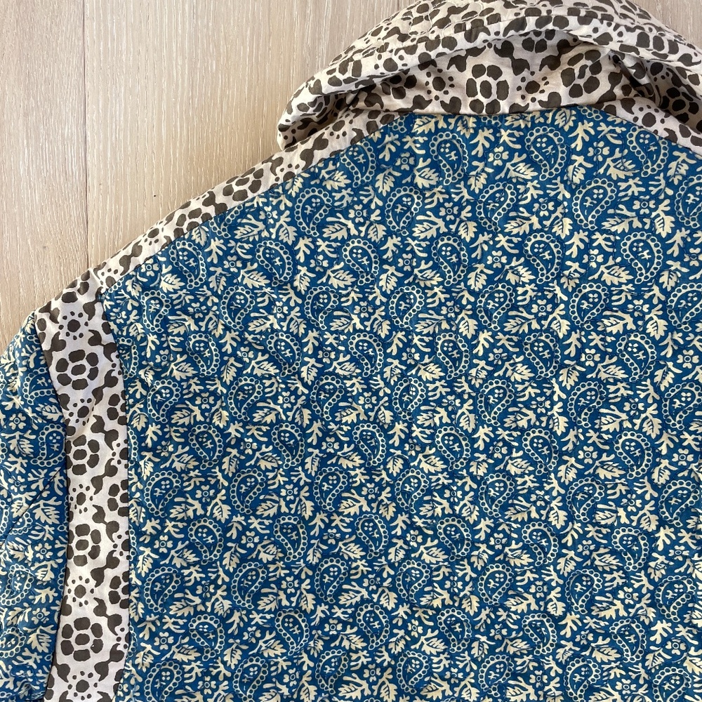 RHODE quilted patchwork blue jacket size S - image 5